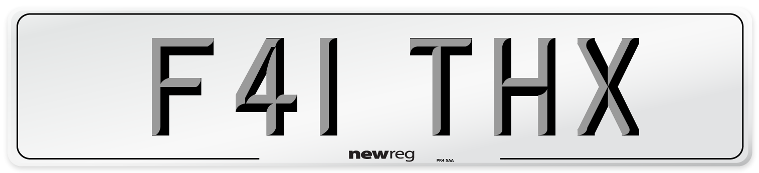 F41 THX Number Plate from New Reg